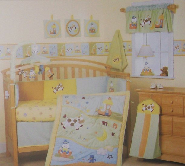 NEW LAMBS IVY STORY BOOK 7 PIECE BABY BOY or GIRL NURSERY RHYME CRIB BEDDING MOBILE LUXURY SET NIP