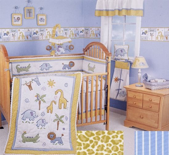 NEW Lambs and Ivy ANIMAL TALK 6 Piece Baby Boy or Girl Nursery Crib Bedding Set NIP