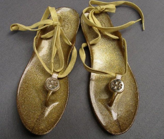 Tory Burch Jelly Gold Thong Sandals