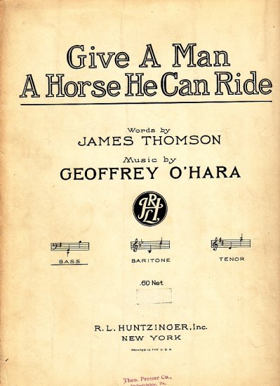 Give A Man A Horse He Can Ride, Song with Piano Accompaniment, 1917 Vintage Sheet Music - 112
