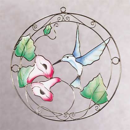 Capiz Hummingbird Sun Catcher