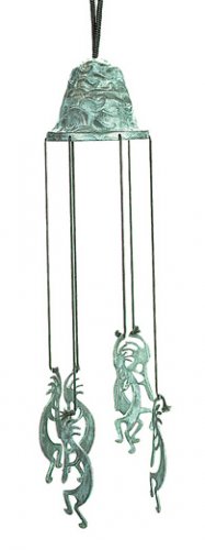 Brass Kokopelli Bell Wind Chimes