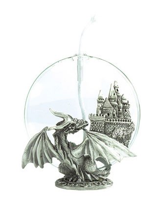 Oil Lamp With Pewter Dragon Stand