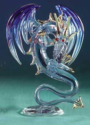 Glass Sculpture Medieval Dragon