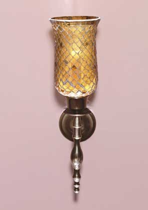 Glass Amber Mosaic Wall Votive