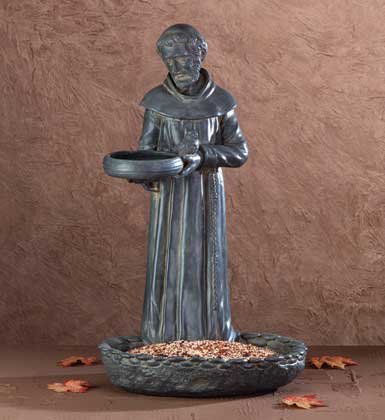 St. Francis Birdbath and Feeder
