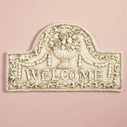 Flower Basket Welcome Sign