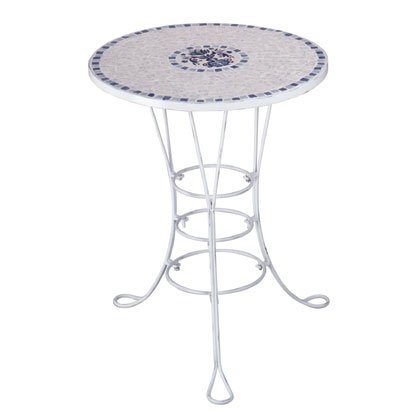 Blue & White Mosaic Tile Bistro Table