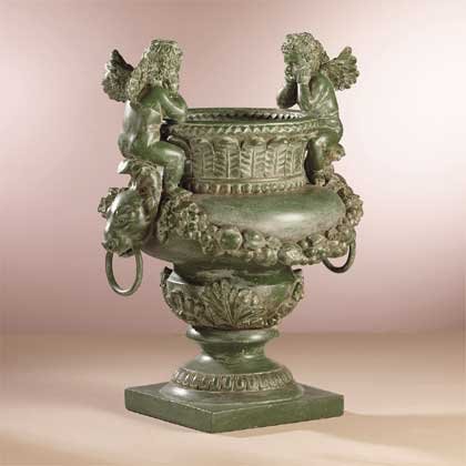 Antique Green Urn