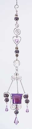 Purple Art Glass Candleholder