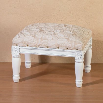 Floral Fabric Padded Footstool