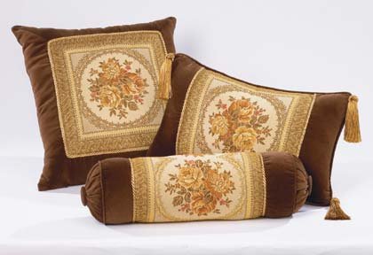 Brown Velvet Cushion Set