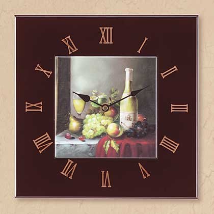 Wine and Grapes Wall Clock