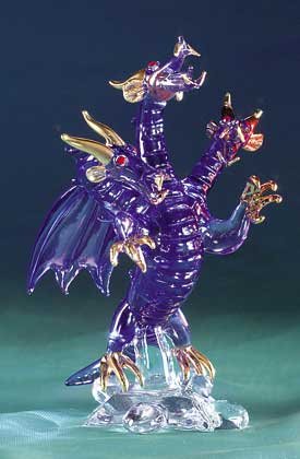 Purple Glass Three-Headed Dragon