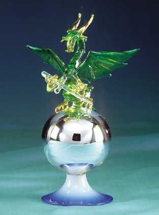 Green Glass Dragon on Ball