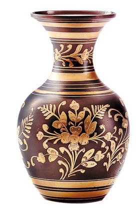 Brass Pewter Vase - Flower