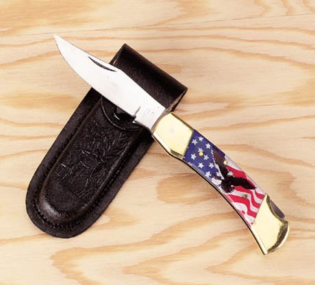 American Flag & Eagle Stainless Knife
