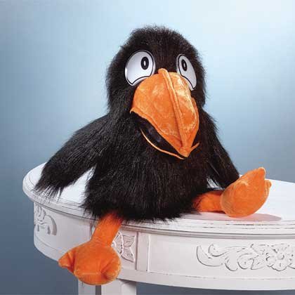 Squeaking Crow Hand Puppet