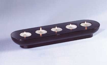 Wood Candleholder with Tealights