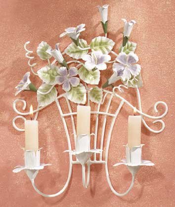Metal Flower Wall Sconce Candle Holder