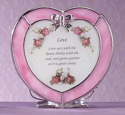 Heart-Shaped "Love" Plaque and Candle Holder