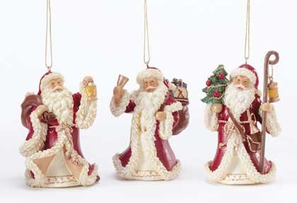 Santa Xmas Ornaments Set of 3