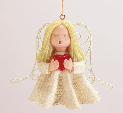 Angels with Hearts Ornaments