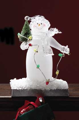 Snowman Stocking Holder and Light