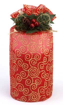 Tall Red Christmas Candle in Pouch
