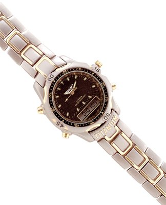 Man's Digital And Analog Titanium Watch