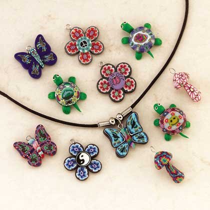 Fimo Black Cord Necklace