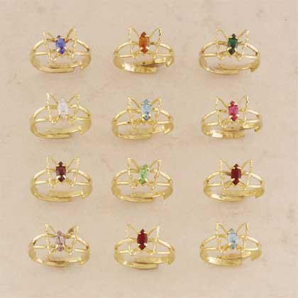 Butterfly Birthstone Ring