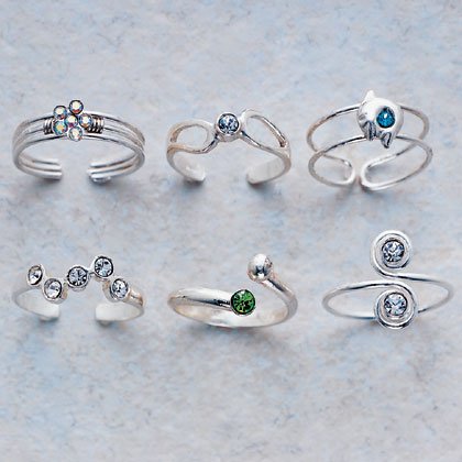 Cubic Zirconia Toe Rings