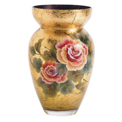 Gold Leaf Glass Vase