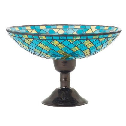 Mosaic Glass Compote Dish