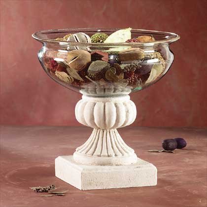 Glass Bowl Sandstone Finish Base
