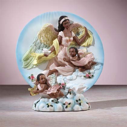 Black Angel & Cherub Plate