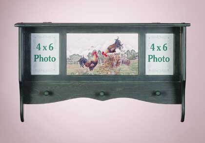 Wood Rooster Shelf-Frame