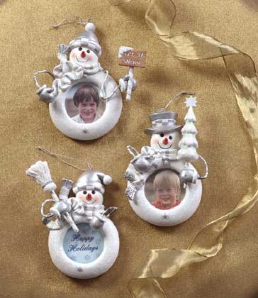 Snowman Photo Frame Ornaments
