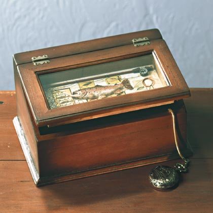Wood Fishing Motif Shadowbox