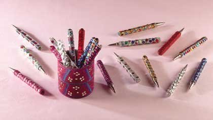 20 Jeweled Pens in Holder