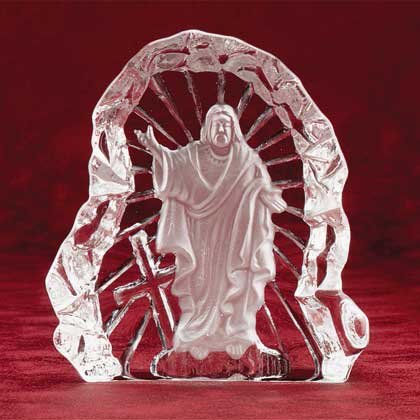 Clear Glass Carved Jesus