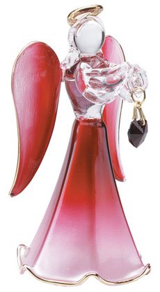 Glass Angel With January Birthstone