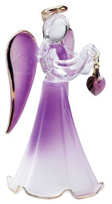 Glass Angel With February Birthstone