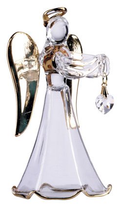 Glass Angel With April Birthstone