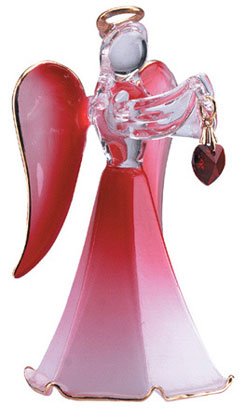 Glass Angel With July Birthstone