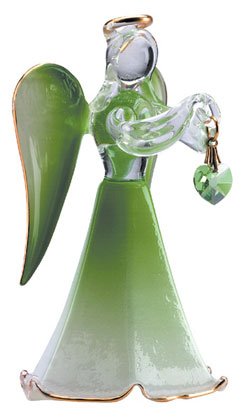 Glass Angel With August Birthstone