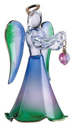 Glass Angel With October Birthstone