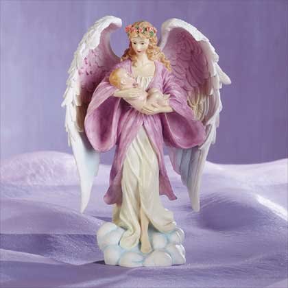 Angel Holding Baby Figurine