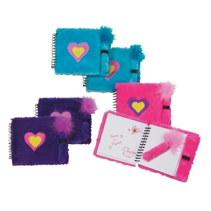 Fuzzy Heart Notebook Set